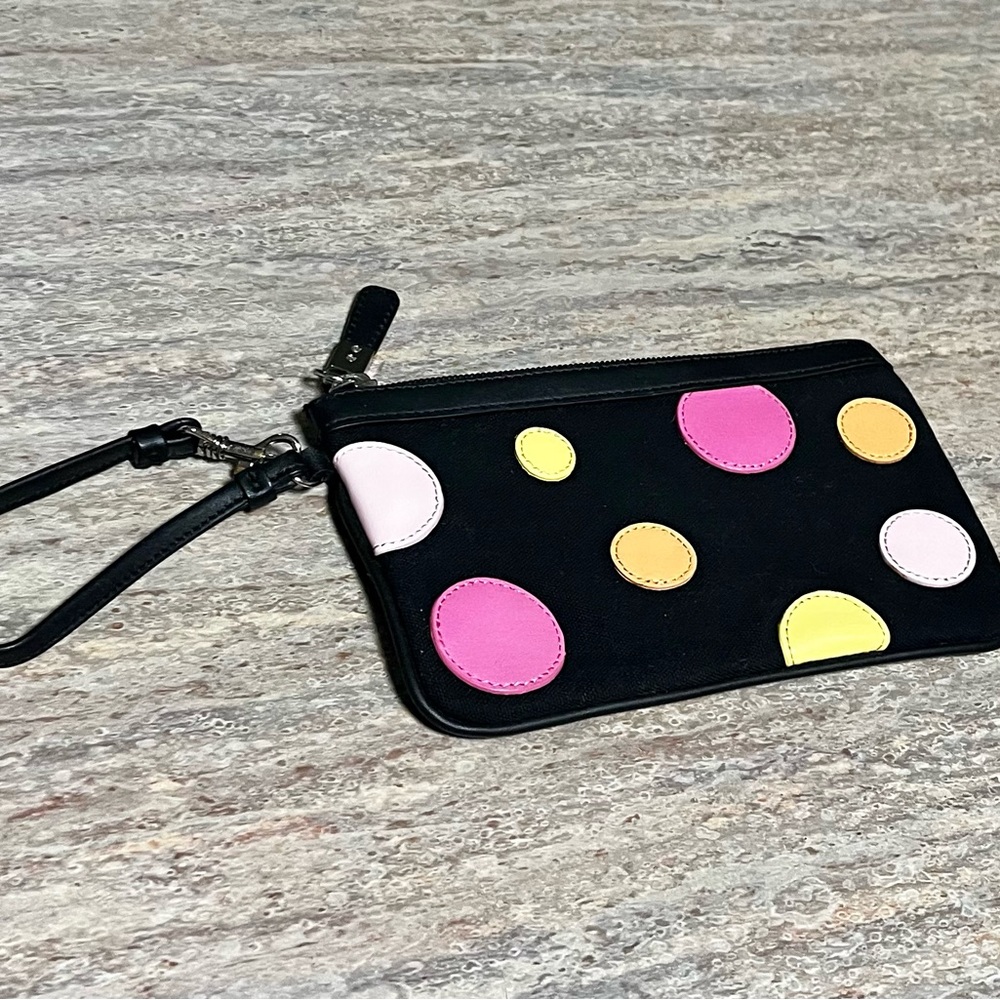 Talbots Wristlet With Multicolored Polka Dots - image 2